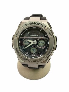 CASIO◆ソーラー腕時計・G-SHOCK/デジアナ/ラバー/SLV/BLK/SS