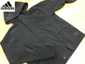 ・スピード発送 adidas(アディダス) 春夏 MID2.02L 防水 レインフルジップジャケット TT608(BLACK)ＸＬ