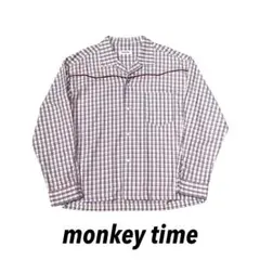 monkey time オープンカラーウェスタンチェックシャツ