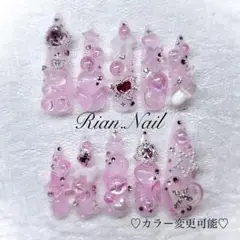 ネイルチップ♡サブカルネイル♡ピンクネイル♡クリアネイル♡ロングネイル♡