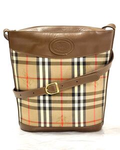 Ξ BURBERRY バーバリーズ ノバチェック ショルダーバッグ キャンバス レザー ベージュ ブラウン / 284147 / 121-3