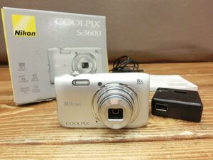 【H2-0301】Nikon ニコン COOLPIX S3600 デジタルカメラ クールピクス 本体 充電コード 動作確認済 同梱可 東京引取可【千円市場】