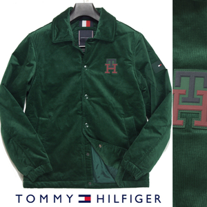 【新品・秋冬】定価3.3万 トミー ヒルフィガー TOMMY HILFIGER《冬の本命アウター》中綿入 コーデュロイ コーチ ジャケット M 濃緑