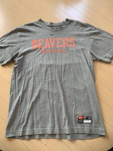 超レア！旧タグNIKE Tシャツ ビーバーズ ベースボール グレー オレンジ USA規格M 日本のLサイズ相当 USDM 北米仕様 アメリカ ナイキ