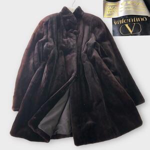 ヴァレンティノ　valentino Furs*SAGA MINK ROYAL/サガミンク ロイヤル/金サガ*ミンクファー　襟/袖口　ファー　ファーコート*サイズ40 L