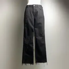 90s 00s Y2K ralph lauren ブラックデニム ビーズ E19