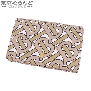 101751465 バーバリー BURBERRY 三つ折りコンパクト財布 ベージュxホワイト レザー 三つ折り財布 レディース