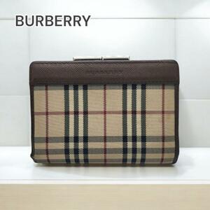 BURBERRY ウォレット 二つ折り がま口 ノバチェック ベージュ