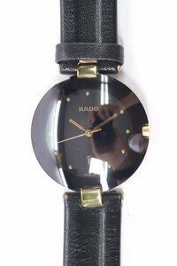 RADO ラドー 129.4075.4N クォーツ デイト 黒文字盤 ブラック×ゴールドカラー 腕時計 6310-HA