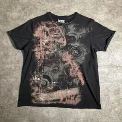 【ヴィンテージ】アートデザイン プリントTシャツ 黒 ZSM4 古着