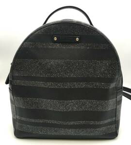 9739K☆kate spade ケイトスペード ボーダーラメ リュック バックパック