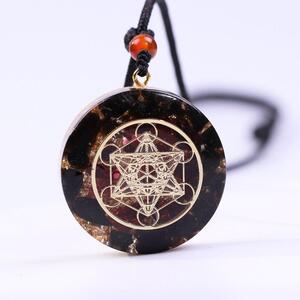 Orgonite マニフェスト豊富富の運ペンダント orgone ジュエリーネックレスチャクラのエネルギー治癒クリスタルチャクラネックレス