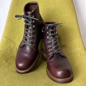 CHIPPEWA チペワ 刺繍黒タグ プレーントゥレースアップブーツ 8.5 USA製 26.5 27.0相当 レザーシューズ