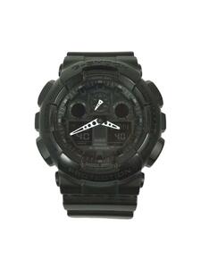 CASIO◆G-SHOCK/クォーツ腕時計/デジアナ/ラバー/ブラック/GA-100