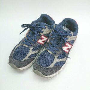 ◇ New Balance X-90　メッシュ 運動靴 ランニング スニーカー シューズ サイズ ネイビー レディース E