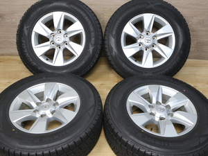 バリ溝付き美品☆TOYOTA トヨタ 150 ランドクルーザー プラド 後期 純正 7.5J +25 265/65R17 ダンロップ WINTER MAXX SJ8 ハイラックス