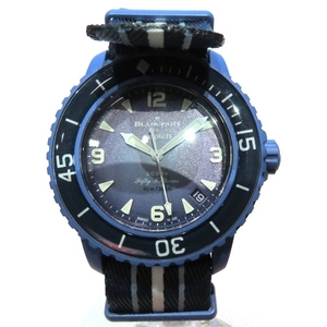 スウォッチ×ブラパン アトランティックオーシャン SO35A100 自動巻 時計 腕時計 メンズ 美品☆0101