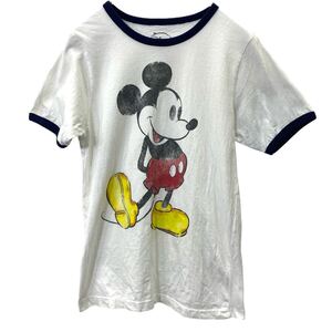 Disney 半袖 キャラクター Tシャツ S サイズ ディズニー ジュニアサイズ ミッキー ホワイト系 古着卸 アメリカ仕入 t2409-3638