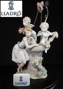 9029[TS]500体限定♪◆LLADRO/リヤドロ◆フィギュリン No.7556 『幸せを運ぶ天使たち』 陶器の置物/天使 少女 花/台座付