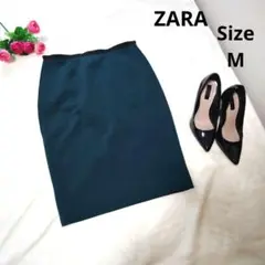 【オシャレ☆かわいい☆ZARA WOMAN】緑　ベルト黒　スカート　サイズM