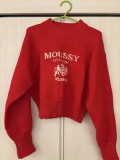 MOUSSY クロップドセーター 赤