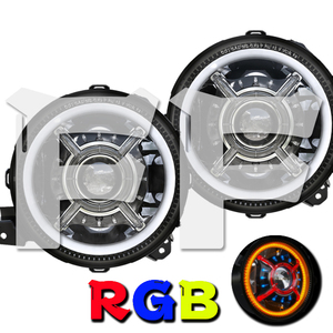 RGB 多彩 Jeep ラングラー JL グラディエーターJT 2018 2019 2020 LED ヘッドライト Bluetooth Hi.Low.DRL DOT承認品 2個 GX9 新品