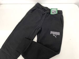 新品■PUMA プーマ キッズ 裏起毛 スウェットパンツ 5-6Y ブラック ロゴ