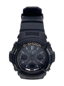 CASIO◆ソーラー腕時計・G-SHOCK/デジアナ/BLK/AWG-M100BW