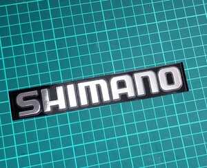 非売品　SHIMANO シマノ転写ステッカー特大ミラーメッキタイプTransfer　Sticker/台紙サイズ約160ミリ文字が残るタイプのシール オシア 