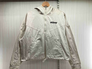 STUSSY ステューシー ハーフジップ ナイロンジャケット レディースS アイボリー