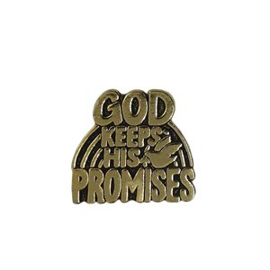 GOD KEEPS HIS PROMISES ピンズ 文字 英語 金色 アメリカ輸入雑貨 ピンバッチ ピンバッジ