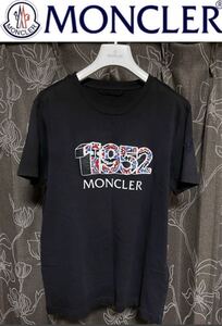 希少♪国内正規モンクレールMONCLER ジーニアス Tシャツ 1952 刺繍ビッグロゴ ブラックM