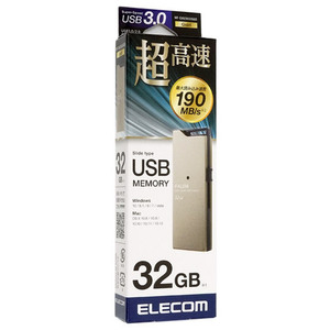 【ゆうパケット対応】ELECOM エレコム USB3.2(Gen1)対応USBメモリ MF-DAU3032GGD 32GB ゴールド [管理:1000016357]