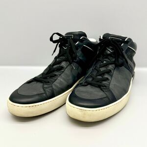 LOUIS VUITTON ルイヴィトン ダミエ レザー ミドルカットスニーカー ダークグレーｘブラック GO0140 8 1/2