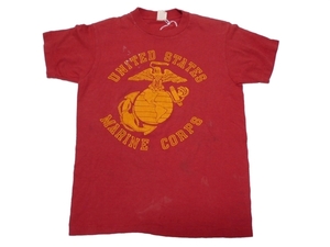 80’ｓ 米海軍 USMC ビンテージ Tシャツ 赤 USA製 50％コットン 50％ポリエステル S