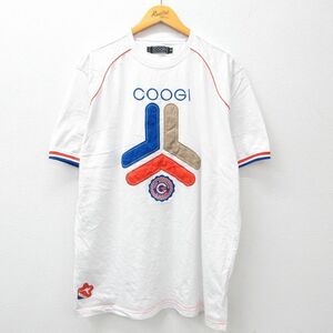 XL/古着 クージー COOGI 半袖 ビンテージ Tシャツ メンズ 00s ビッグロゴ 大きいサイズ ロング丈 コットン クルーネック 白他 ホワイト