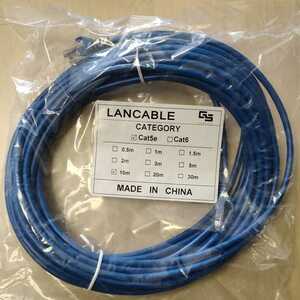 ◆LANケーブル cat5e 10m 爪折れ防止付きLANケーブル ストレートLANケーブル ブルー