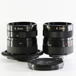 【COSMICAR TELEVISION LENS 8.5mm 1:1.5 2SET】【ジャンク　TVレンズ×2本】C-NEX Cマウント- SONY NEX Eマウントアダプター