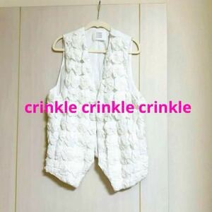 crinkle crinkle crinkle クリンクル クリンクル クリンクル ジレ ベスト ホワイト crinkle cotton beannag gillet スピックアンドスパン 