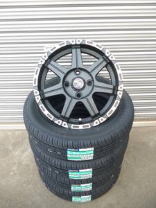 軽自動車に☆グッドイヤーEG02☆155/65R14☆マットブラックホイール☆新品4本セット