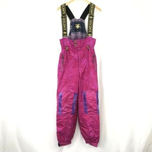 90s?Vintage★デサント/DESCENTE★サスペンダー付き/スキーパンツ【メンズM/ウエスト76cm/ピンク】オーバーオール型/Trouser◆pBH532