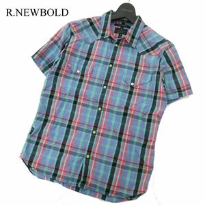 R.NEWBOLD ポールスミス 春夏 半袖 ウエスタン★ チェック シャツ Sz.M　メンズ　A3T08812_7#A