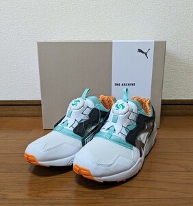 26.5 新品 PUMA DISC BLAZE OG プーマ ディスク ブレイズ オリジナル スニーカー 390931 01 ホワイト × オレンジ × ブラック × ブルー 