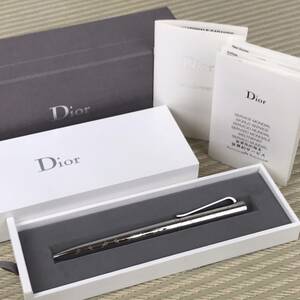 Christian Dior ディオール ロゴ 総柄 ツイスト式 ボールペン シルバー