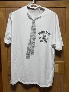 断捨離 ノーブランドTシャツ『BATTLE OF LIFE TRY AS HARD AS ONE CAN（人生の戦い できる限り努力する）』3L表記 古着