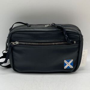 ★BN2496□LUGGAGE LABEL ラゲッジレーベル 吉田カバン ショルダーバッグ 2層式 青バッテン ブラック 肩掛け 斜め掛け