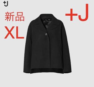 新品　ユニクロ　+J ダブルフェイスシャツジャケット　XLサイズ　ブラック