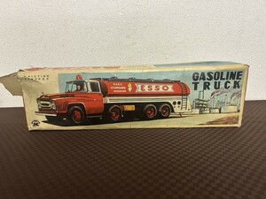 希少 当時物 A3 浅草玩具 ASAKUSA TOY ブリキ GASOLINE TRUCK ESSO A-2331 ガソリントラック 元箱付 レトロ アンティーク おもちゃ 自動車