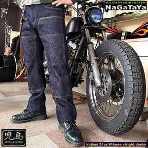 児島ジーンズ KOJIMA GENES RNB-1221wk 21oz ヘビーオンス ダブルニー ストレートジーンズ 32 ウエスト 83cm made in japan 日本製