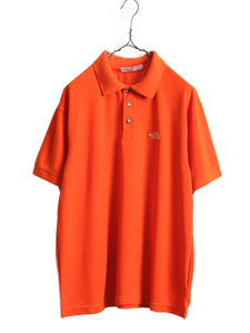 ノースフェイス 半袖 ポロシャツ メンズ L / The North Face アウトドア 半袖シャツ ストレッチ ワンポイント ボックス オレンジ ロゴ刺繍